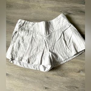 Free People XS Austin Pleated Striped Shorts